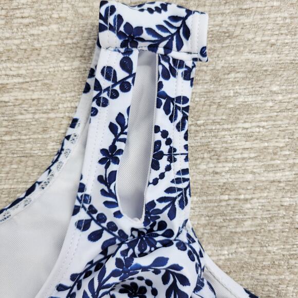 Bikini Swimwear Womens 4XL Blue‎ White Keyhole Soft Padding Swim Beach Summer - Picture 3 of 14